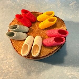Vintage Barbie Doll 5 Pair of‎ Sneakers Multi Colors HTF